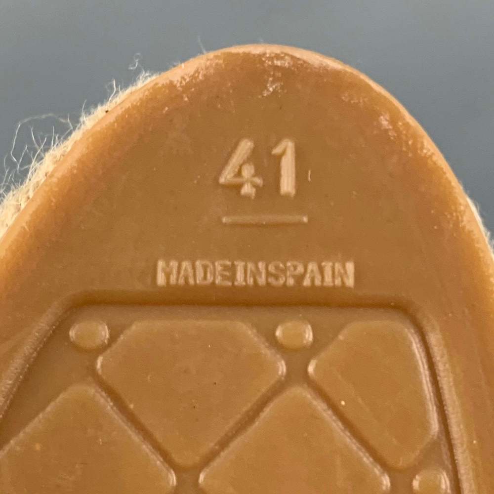 CHANEL Beige Black Leather Lamb Skin Espadrille Flats - Picture 9 of 9